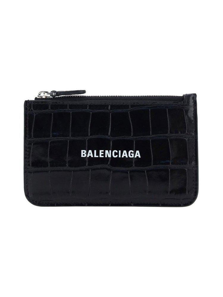 商品Balenciaga|Balenciaga Logo Printed Crocodile Effect Cardholder,价格¥1599,第1张图片