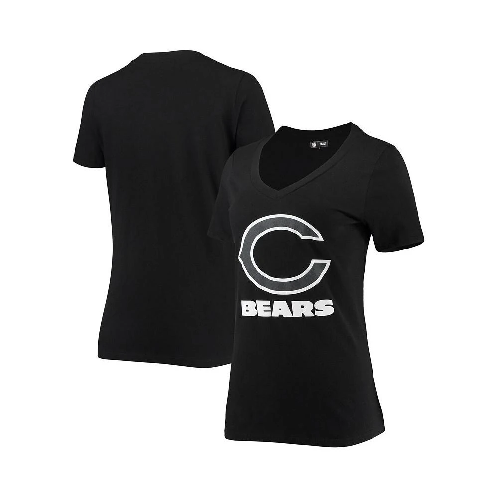 商品New Era|Women's Black Chicago Bears Logo V-Neck T-shirt,价格¥225,第1张图片