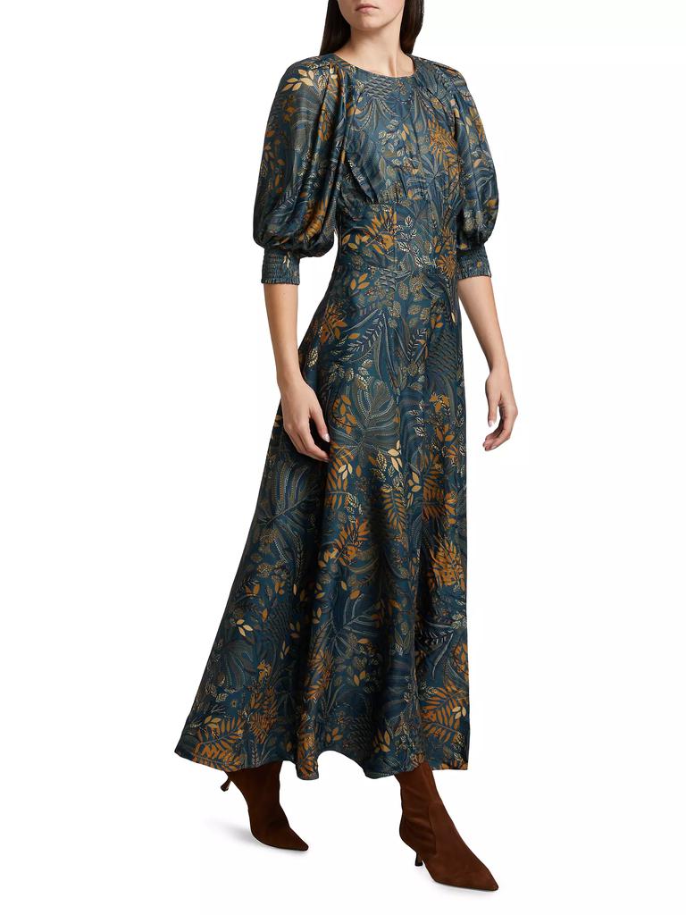 farm rio dotted forest maxi dress FARM Rio Dotted Forest Maxi Dress in Gray