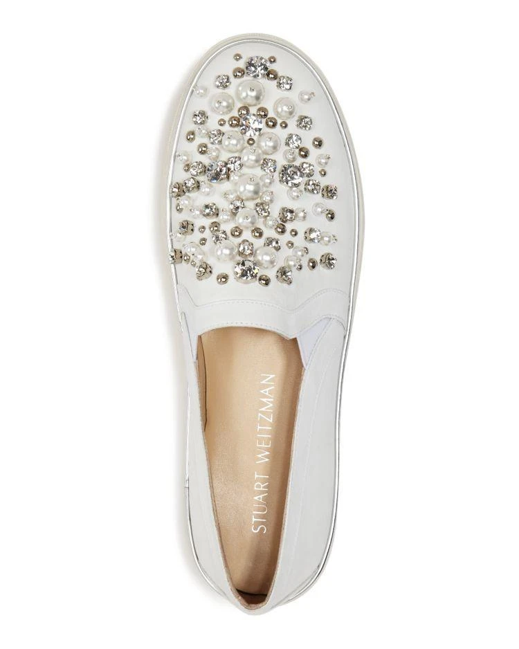商品Stuart Weitzman|Decor Embellished Slip-On Platform Sneakers,价格¥2581,第3张图片详细描述
