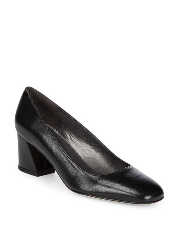 商品Stuart Weitzman|Marymid Leather Block Heel Pumps,价格¥944,第1张图片