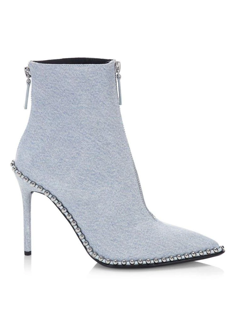 商品Alexander Wang|Alexander Wang - Eri Studded Denim Booties,价格¥4479,第5张图片详细描述