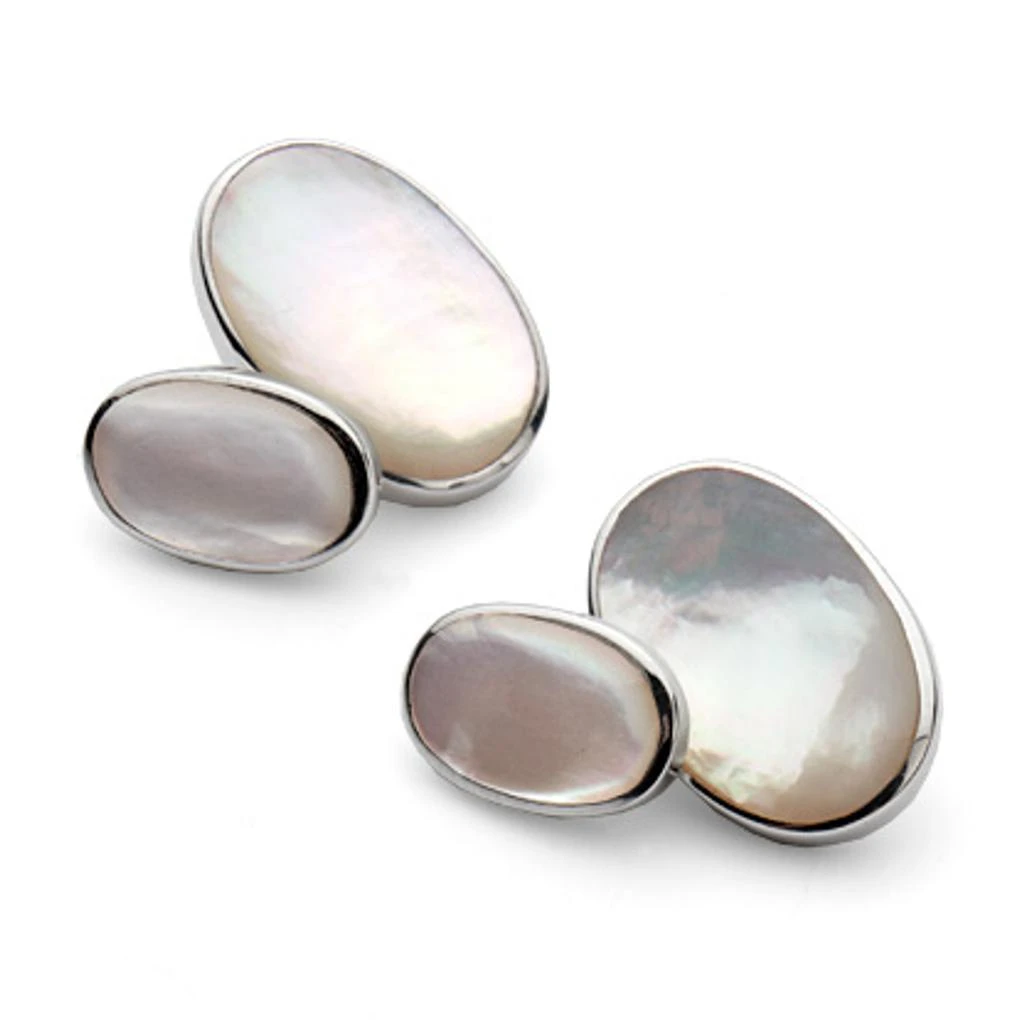 商品Aspinal of London|The oval silver cufflinks,价格¥1019,第2张图片详细描述