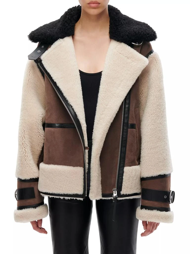 商品Shoreditch Ski Club|Celeste Shearling Biker Jacket,价格¥7482,第1张图片