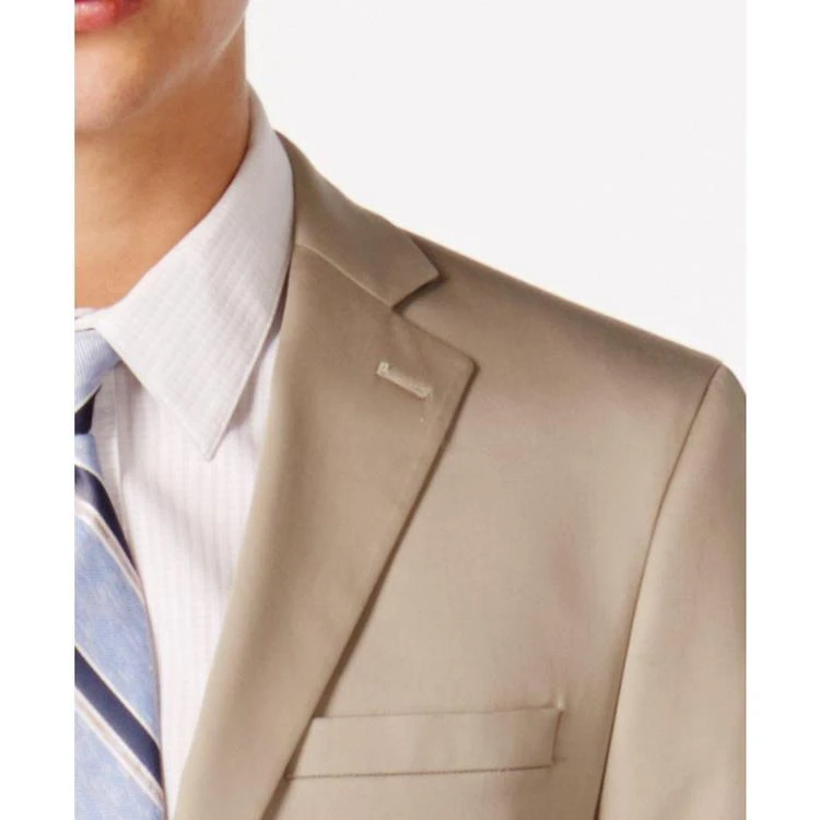 商品Calvin Klein|X-Fit Solid Tan Slim-Fit Suit,价格¥733,第5张图片详细描述