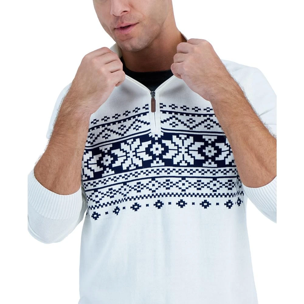 商品Club Room|Men's Quarter-Zip Fair Isle Sweater, Created for Macy's,价格¥173,第3张图片详细描述