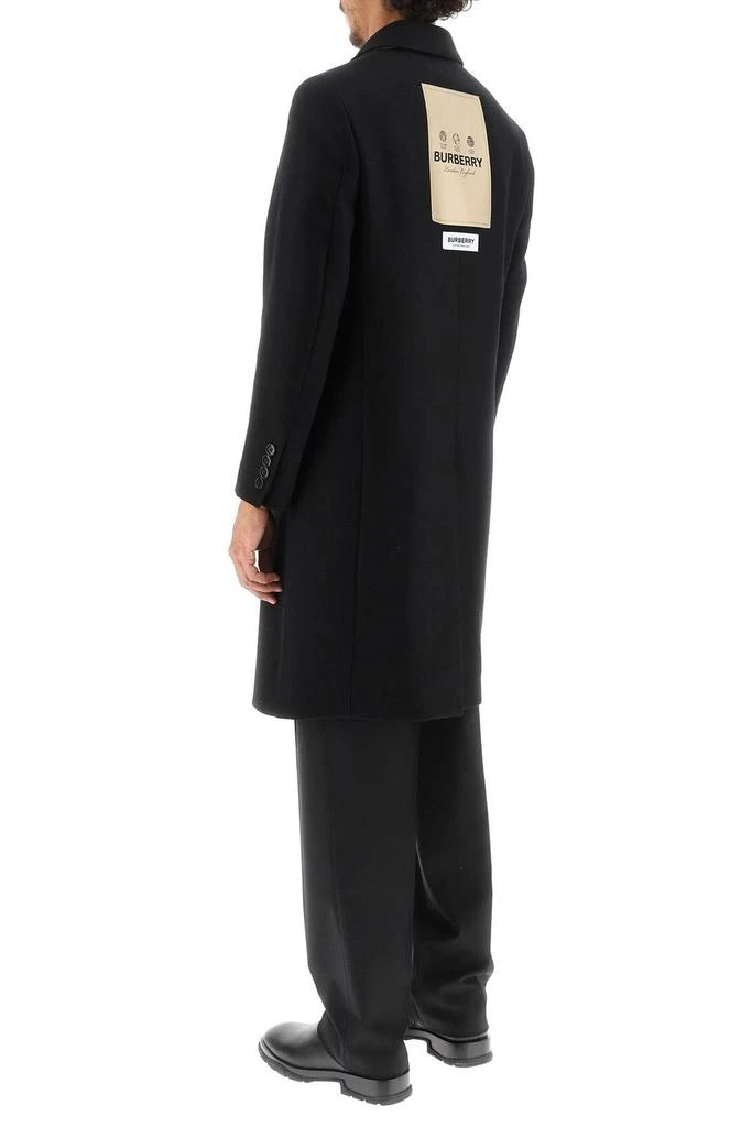商品Burberry|WOOL AND CASHMERE COAT WITH PATCH,价格¥12768,第4张图片详细描述