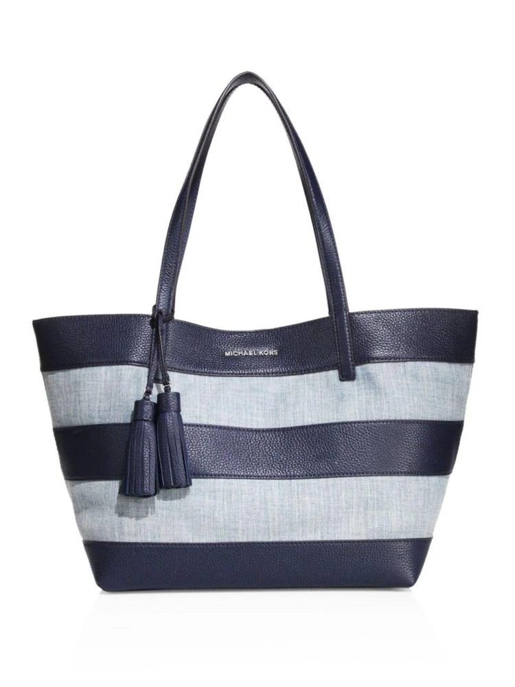 商品Michael Kors|Striped Canvas Large East West Tote,价格¥893,第1张图片