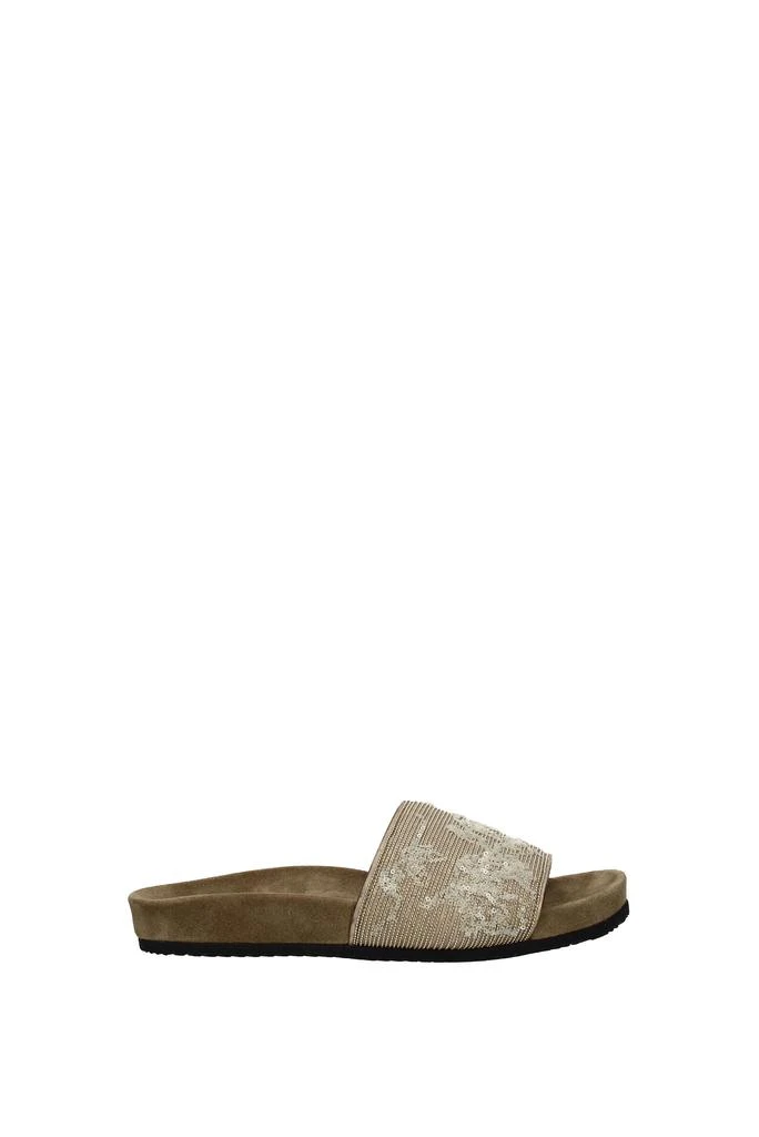 商品Brunello Cucinelli|Slippers and clogs Leather Beige,价格¥3491,第1张图片
