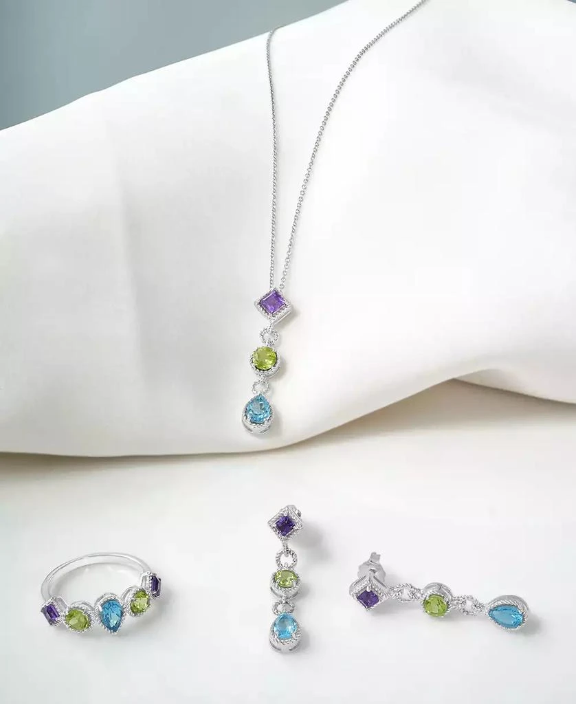 商品Macy's|Multi-Gemstone (1 ct. t.w.) 18" Lariat Necklace in Sterling Silver,价格¥328,第5张图片详细描述