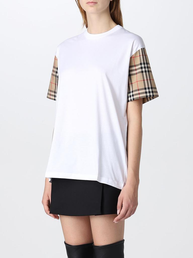 Burberry oversize cotton t-shirt with check sleeves商品第4张图片规格展示