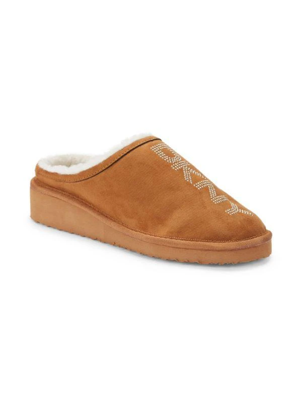 商品DKNY|Whilma Logo Faux Shearling Slippers,价格¥114,第2张图片详细描述