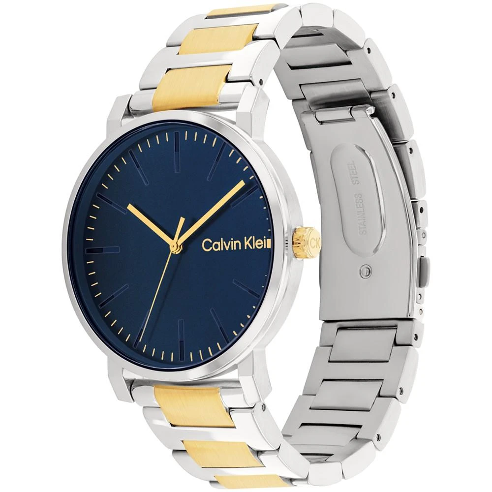 商品Calvin Klein|Men's 3-Hand Two-Tone Stainless Steel Bracelet Watch 43mm,价格¥1356,第2张图片详细描述