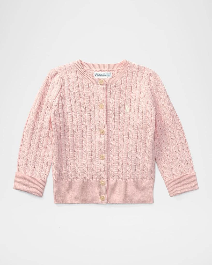 商品Ralph Lauren|Cable Knit Cotton Cardigan, Size 3-12 Months,价格¥386,第1张图片