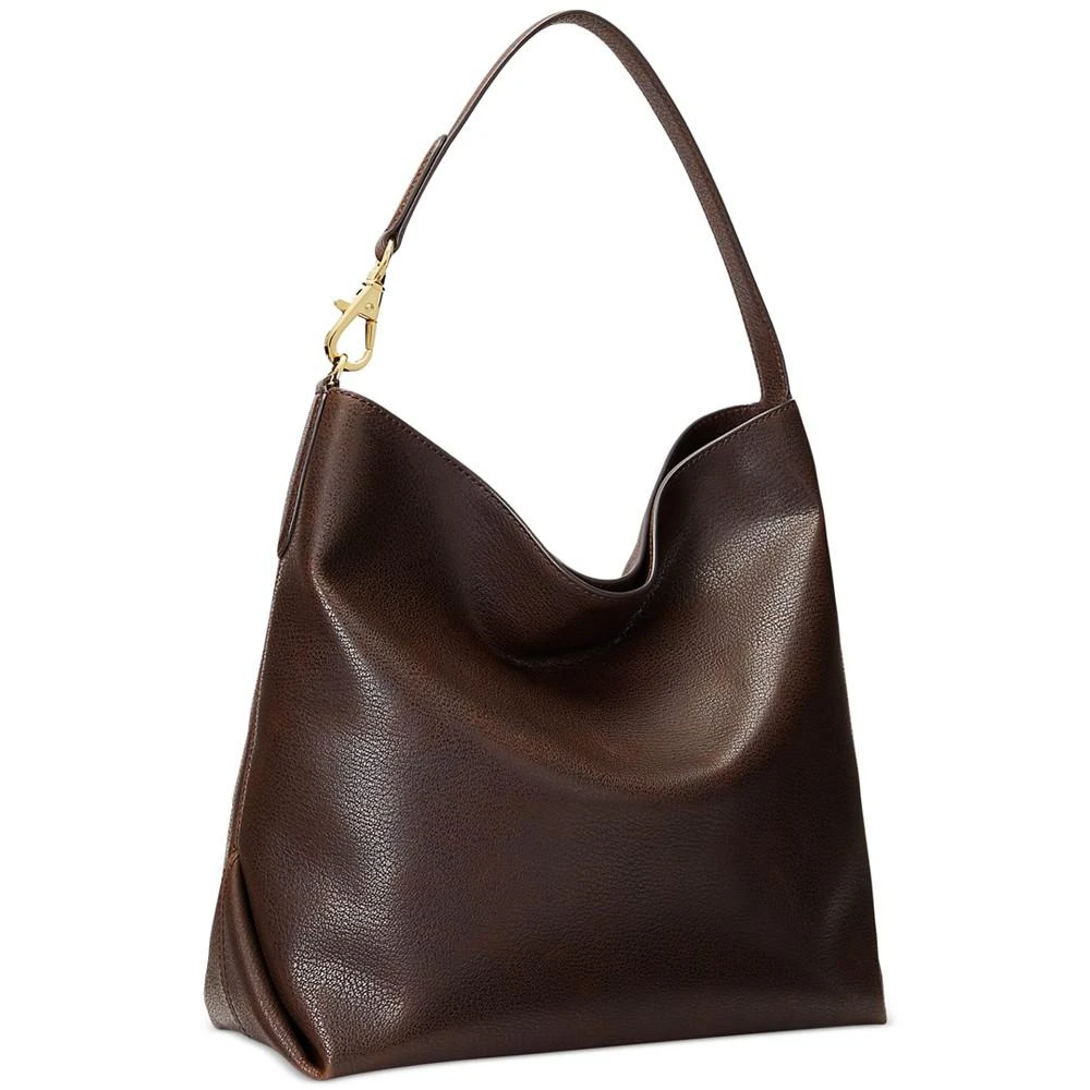 商品Ralph Lauren|Waxed Leather Large Kassie Shoulder Bag,价格¥3637,第3张图片详细描述