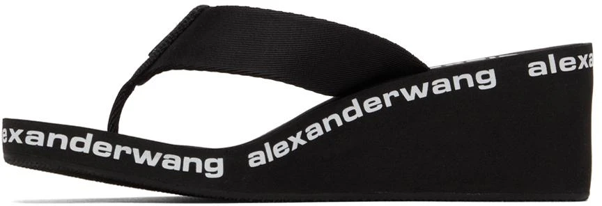 商品Alexander Wang|Black AW Wedge Flip Flop Sandals,价格¥656,第3张图片详细描述