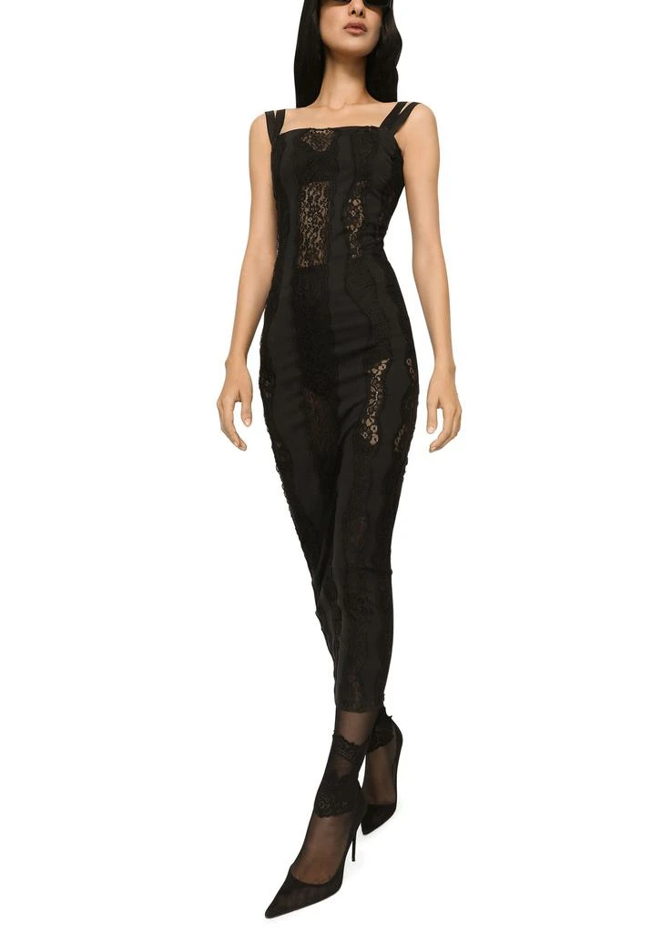 商品Dolce & Gabbana|蕾丝嵌片平纹针织连衣裙,价格¥26814,第5张图片详细描述