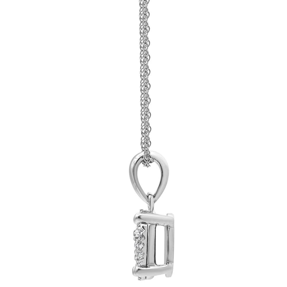 商品Macy's|Diamond Cluster Pendant Necklace (1/4 ct. t.w.) in Sterling Silver,价格¥1043,第4张图片详细描述