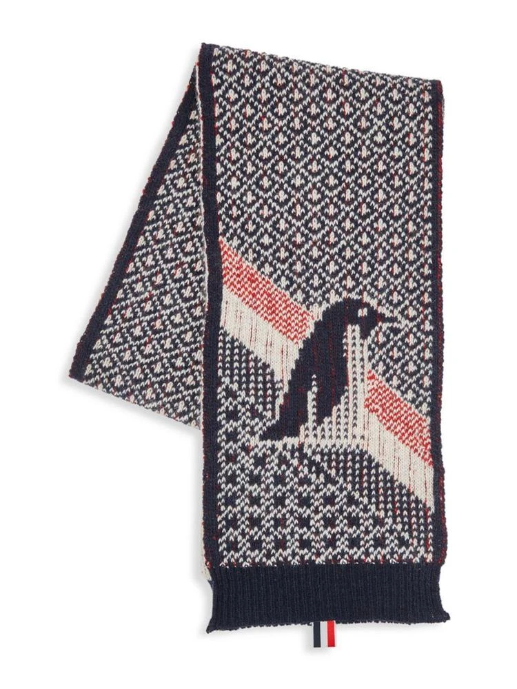 商品Thom Browne|Penguin Wool Scarf,价格¥3092,第1张图片