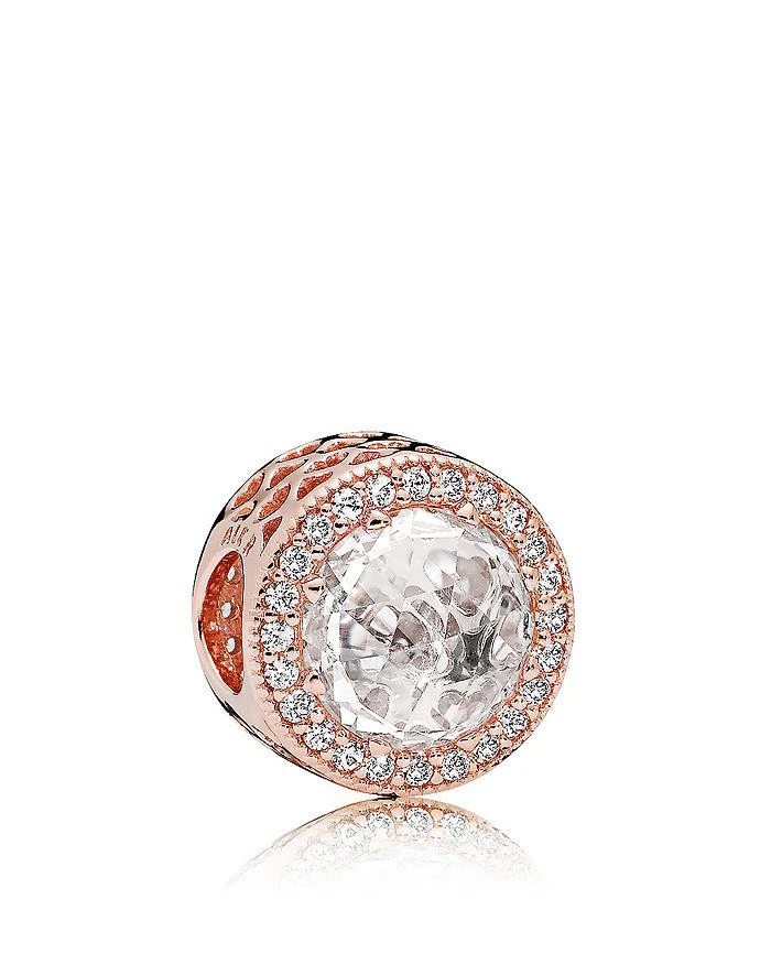 商品PANDORA|Sterling Silver & Cubic Zirconia Rose Radiant Hearts Charm,价格¥860,第1张图片