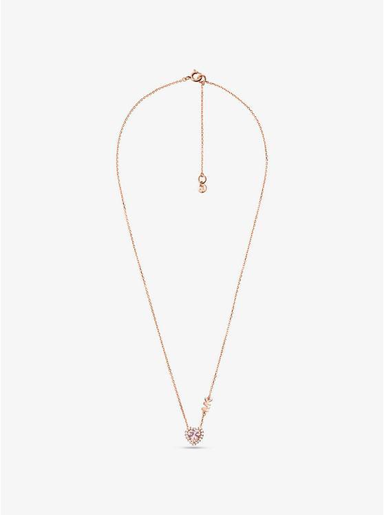 商品Michael Kors|14K Rose Gold-Plated Sterling Silver Pavé Heart Necklace,价格¥936,第5张图片详细描述