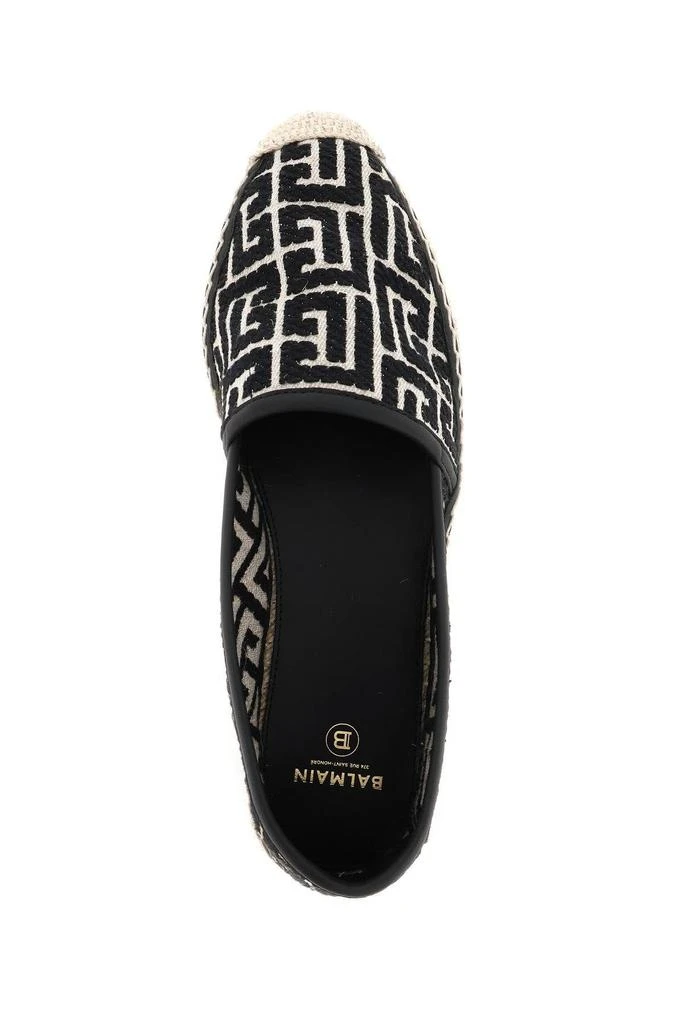 商品Balmain|MONOGRAM CANVAS PLATFORM ESPADRILLES,价格¥1974,第3张图片详细描述