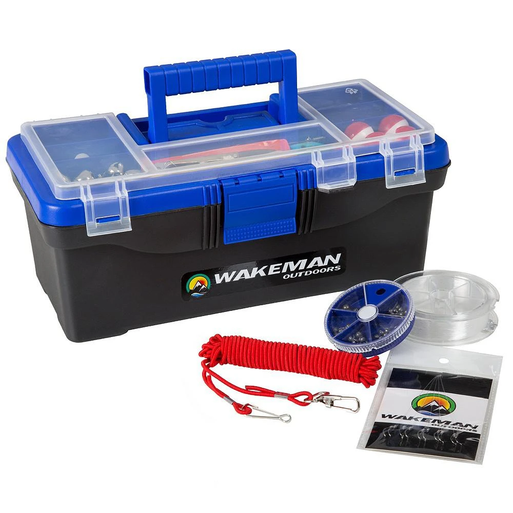 商品Trademark Global|Wakeman Fishing Single Tray Tackle Box 55 Piece Tackle Kit,价格¥205,第1张图片