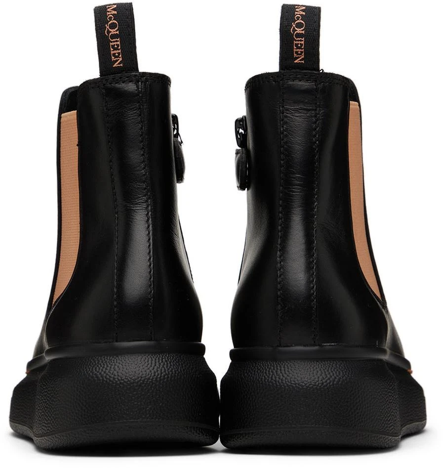 商品Alexander McQueen|Kids Black & Orange Oversized Chelsea Boots,价格¥1526,第2张图片详细描述