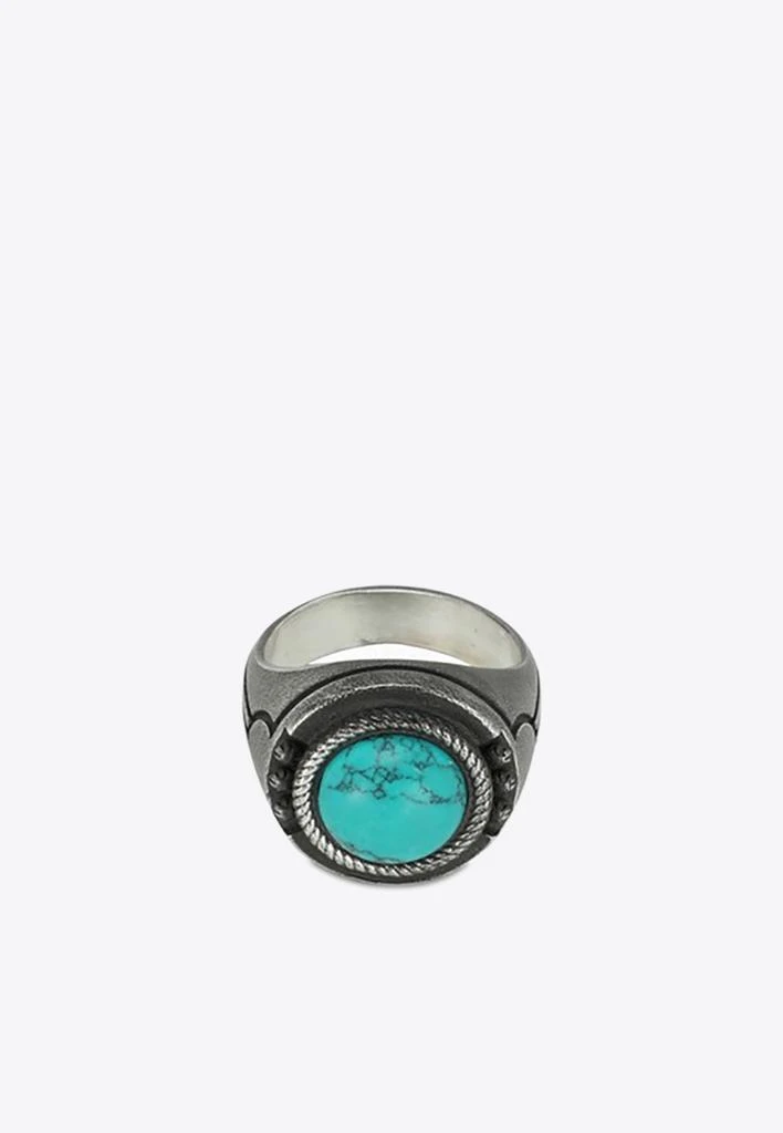 商品Nove25|Turquoise Geometric Frieze Chevalier Ring,价格¥700,第1张图片