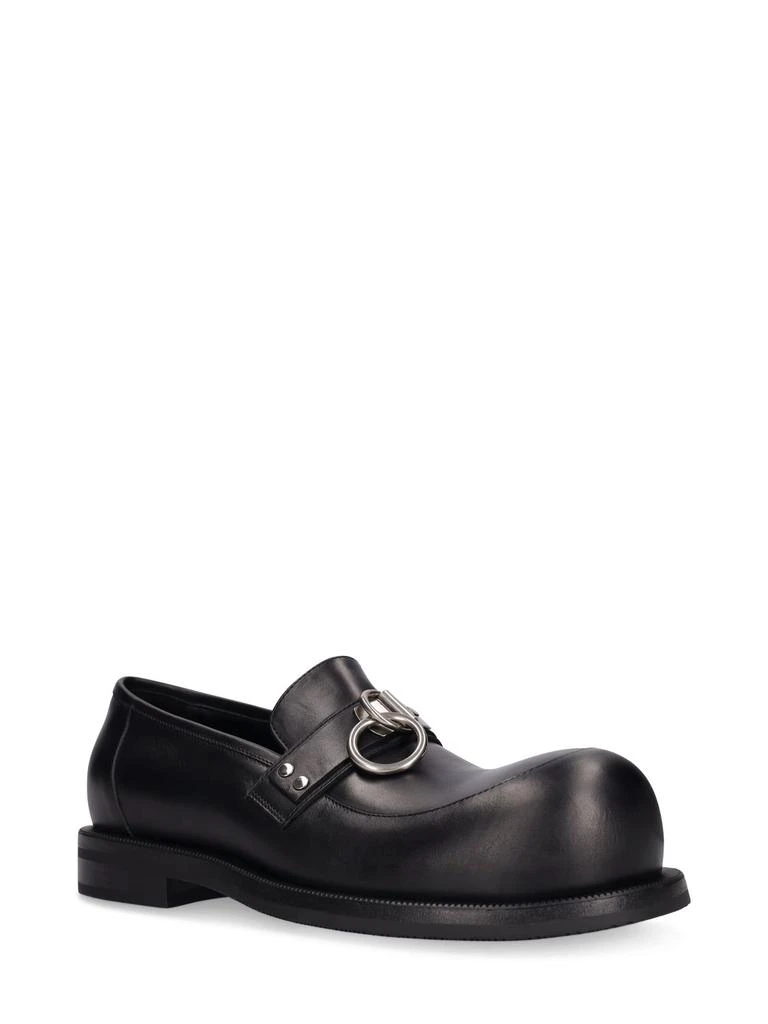 商品Martine Rose|Bulb-toe Ring Leather Loafers,价格¥3982,第1张图片详细描述