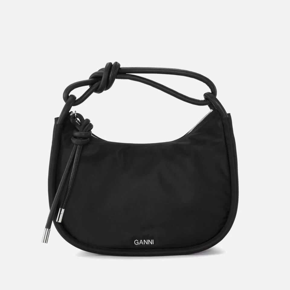 商品Ganni|Ganni Knot Leather-Trimmed Recycled Shell Bag,价格¥1644,第1张图片