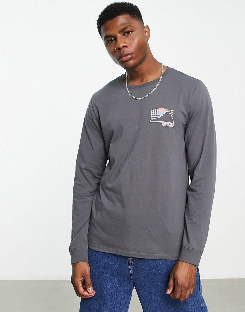 Hurley Explore the great outdoors long sleeve t-shirt in grey商品第3张图片规格展示