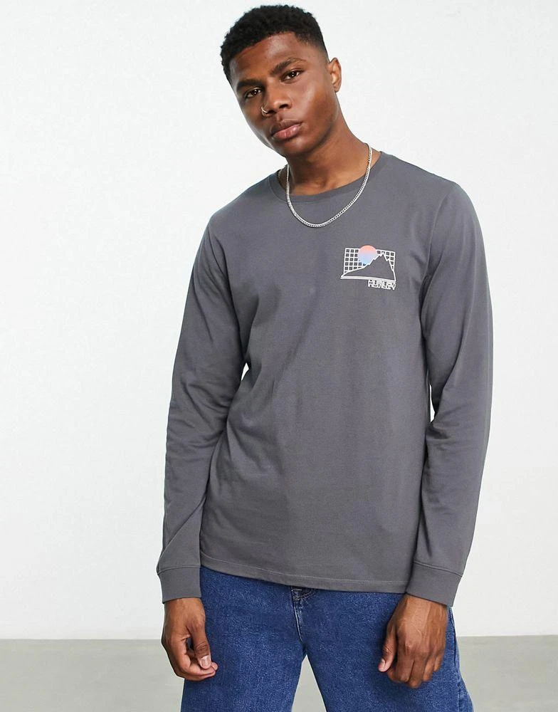 商品Hurley|Hurley Explore the great outdoors long sleeve t-shirt in grey,价格¥273,第3张图片详细描述