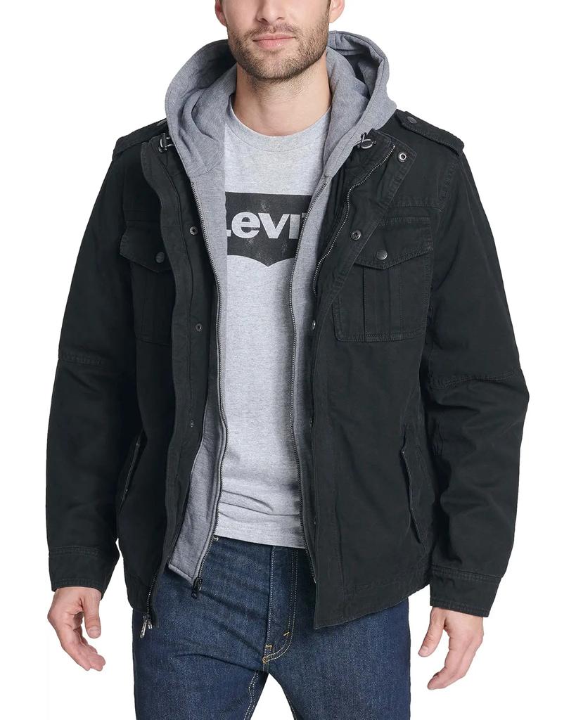 Levi's® Herren-Hoodie mit zwei Taschen, herausnehmbarer Jersey-Latz-/Kapuzenpartie und Sherpa-Futter image 2