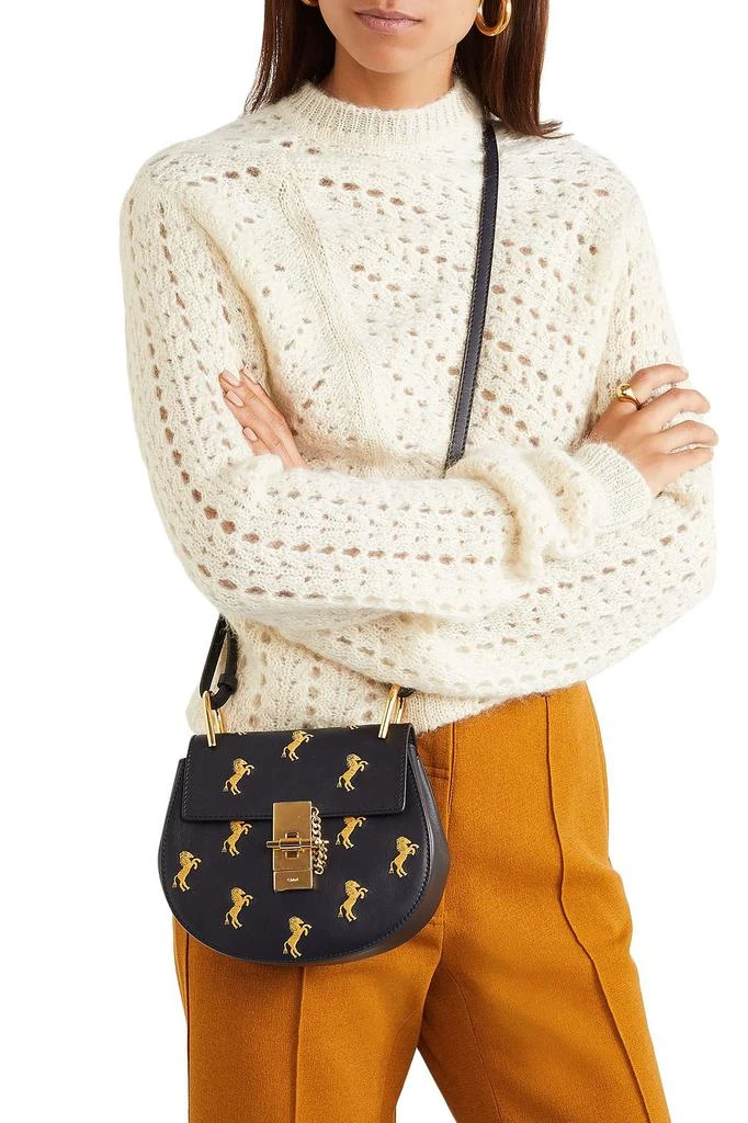 商品Chloé|Drew Bijou mini embroidered leather 单肩包,价格¥8952,第2张图片详细描述