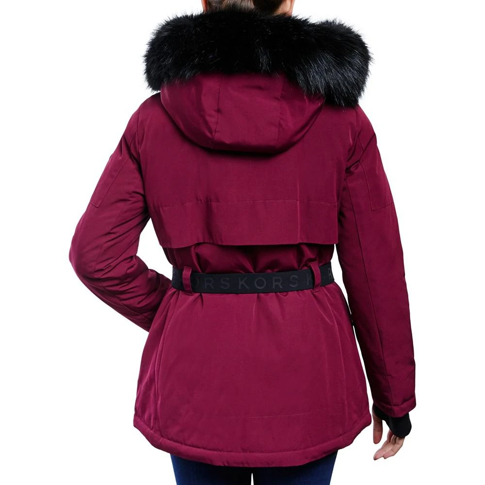 商品Michael Kors|Women's Belted Hooded Faux-Fur-Trim Puffer Coat,价格¥694,第2张图片详细描述