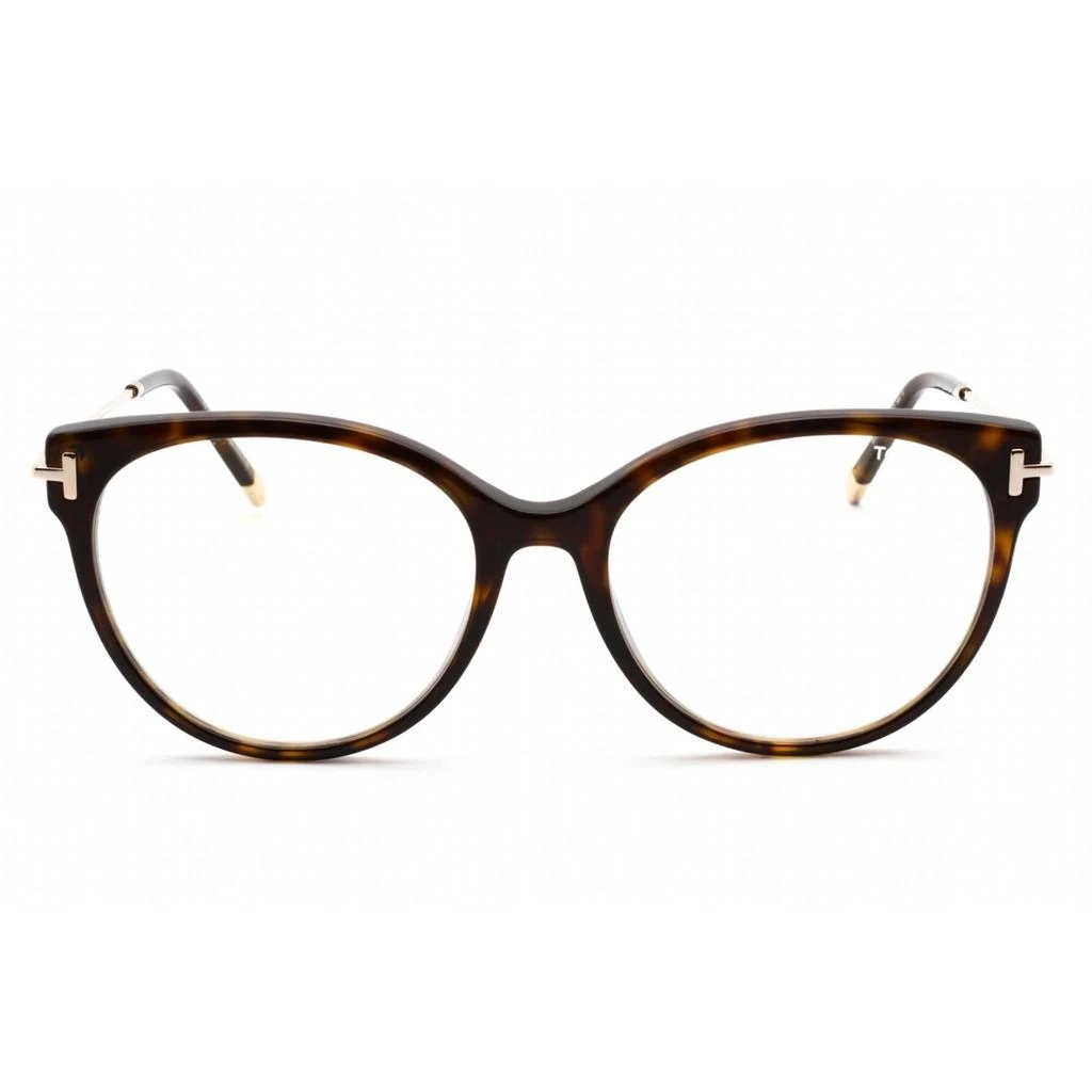 商品Tom Ford|Tom Ford Women's Eyeglasses - Full Rim Dark Havana Plastic Round Frame | FT5770-B 052,价格¥726,第2张图片详细描述