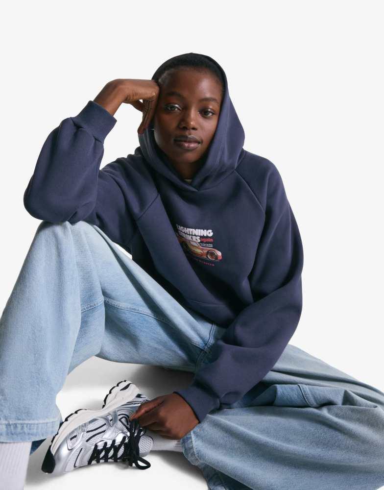 Bershka Bershka Cars hoodie in blue - Hoodies - BeyondStyle