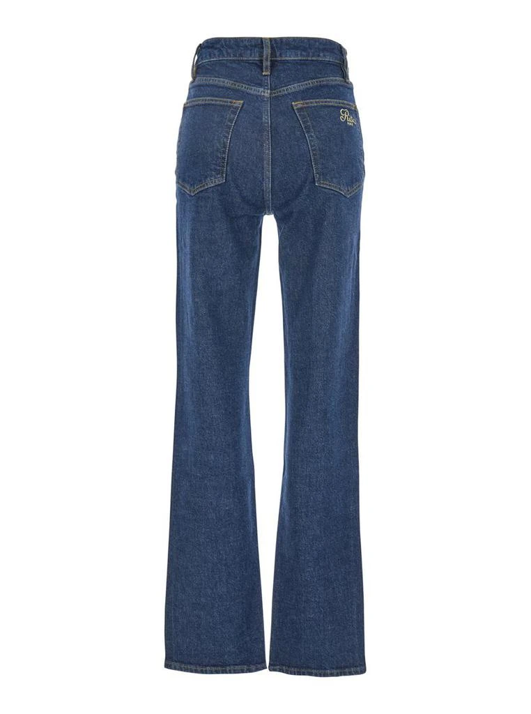商品FRAME|'The Ritz Ruler' Blue Flared Jeans With Logo Plaque On The Waist And Logo Embroidery On The Rear In Denim Woman,价格¥2487,第2张图片详细描述