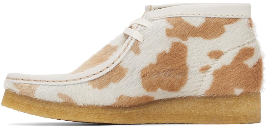 Tan & Off-White Cow Print Wallabee Derbys商品第3张图片规格展示