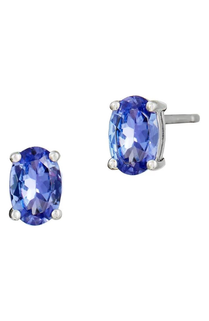 商品Savvy Cie Jewels|Sterling Silver Oval Tanzanite Stud Earrings,价格¥601,第1张图片