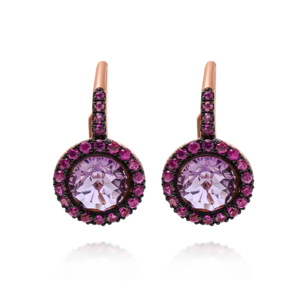 商品Mimi Milano|Mimi Milano Happy 18K Rose Gold, Amethyst Drop Earrings OLM307R8AZ3,价格¥6291,第1张图片
