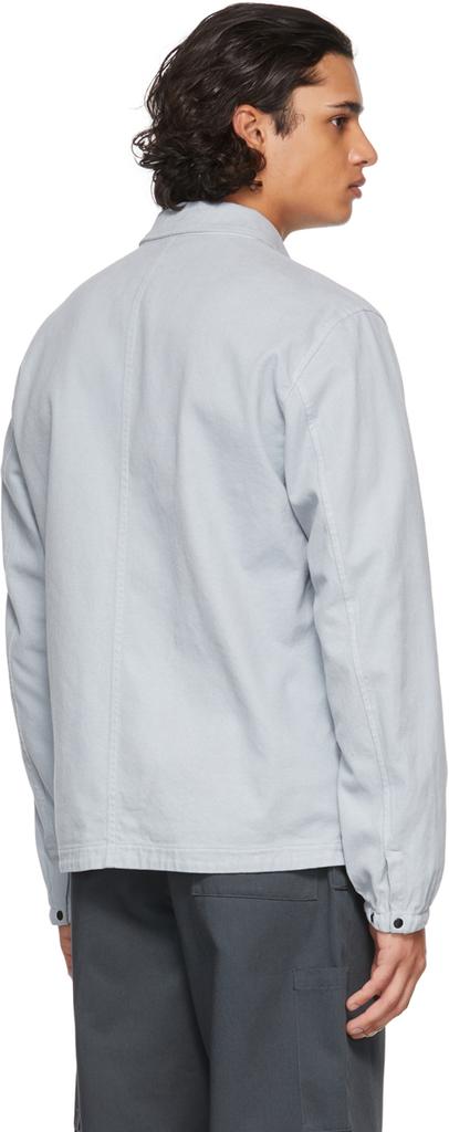 Grey Cotton Textured Brushed Recycled Overshirt Jacket商品第3张图片规格展示