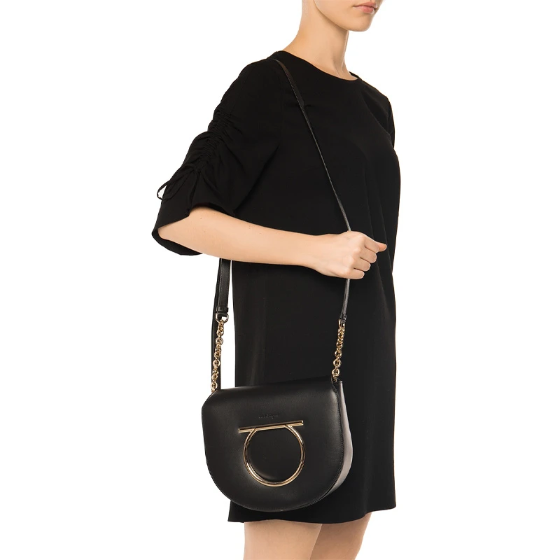 Salvatore Ferragamo 菲拉格慕 女士黑色徽标单肩包 21-H002-691251 商品