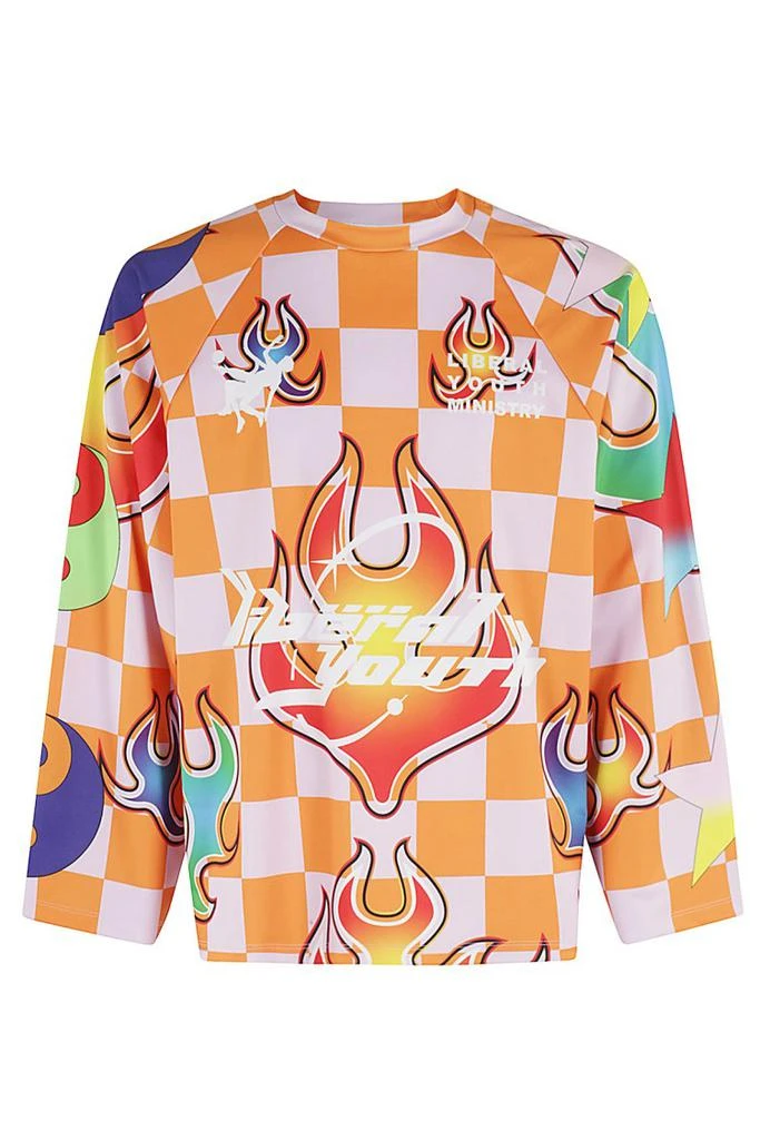 商品Liberal Youth Ministry|Lym Football Jersey With All-Over Fuego Print,价格¥1538,第1张图片