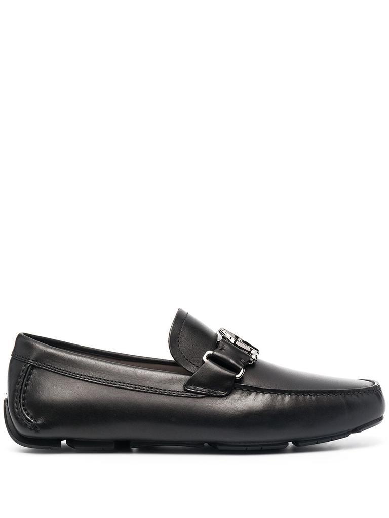 商品Salvatore Ferragamo|SALVATORE FERRAGAMO - Sf Logo Leather Loafers,价格¥5579,第1张图片