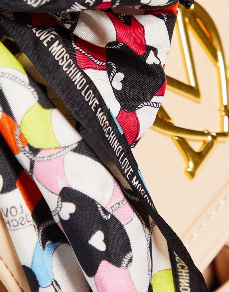 Love Moschino scarf detail backpack in beige商品第2张图片规格展示