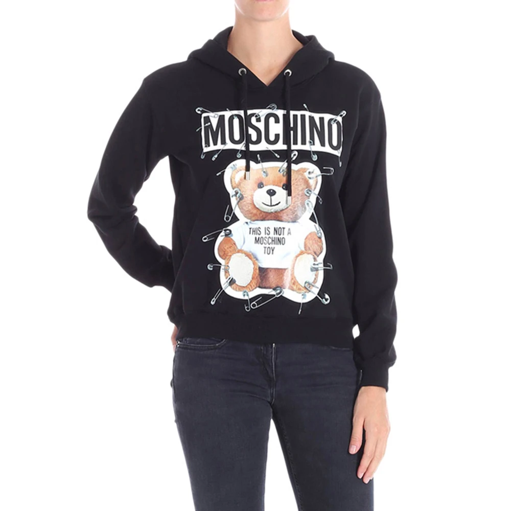 Moschino 莫斯奇诺 女士黑色印花棉质卫衣 EV1705-5527-1555 商品
