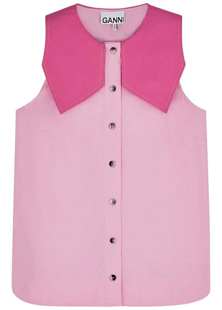 商品Ganni|Pink cotton-poplin shirt,价格¥495,第1张图片