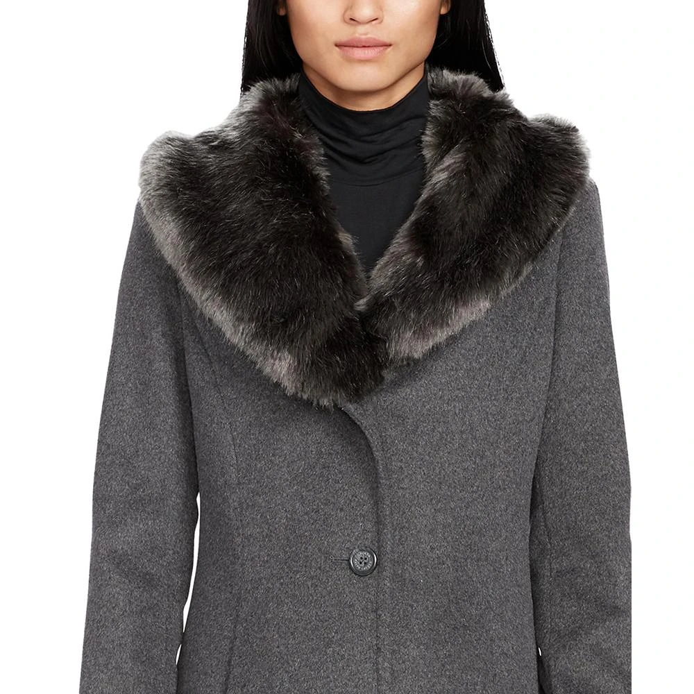 商品Ralph Lauren|Women's Faux-Fur-Trim Walker Coat, Created for Macy's,价格¥1754,第4张图片详细描述